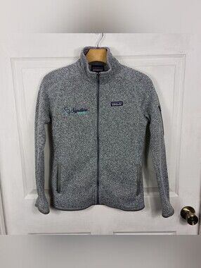 Patagonia Better Sweater Fleece Jacket Womens Small Gray Full Zip Custom Logo